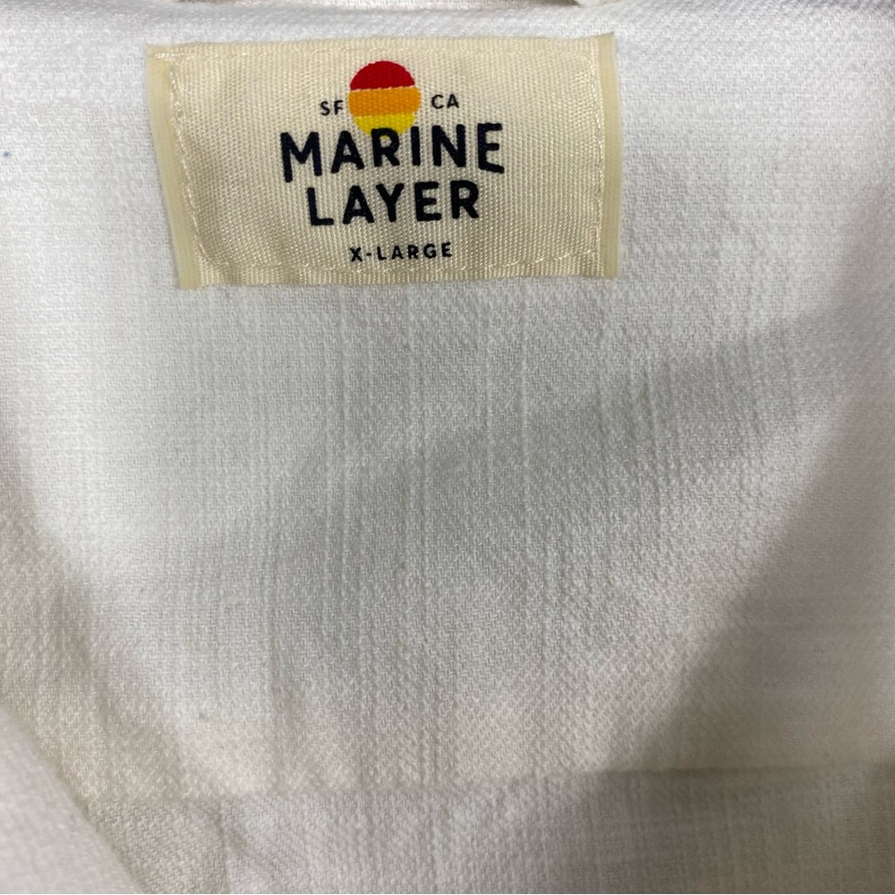 Marine Layer Stretch Selvage Embroidered Resort Shirt Sz XL - Picture 7 of 9